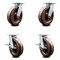 Service Caster 8 Inch Kingpinless High Temp Phenolic Wheel Swivel Caster Set with 2 Brakes SCC SCC-KP30S820-PHRHT-2-SLB-2 - alternate 1